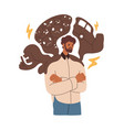 person in anxiety fear and stress nervous vector image