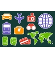 set colorful icons for travel industry vector image