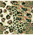 camouflage tartan paisley leopard fabric collage vector image vector image
