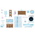 toiletries set furniture sanitation equipment vector image