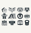 gym club fitness and workout badges vector image