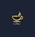 coffee cup abstract design gold logo vector image vector image