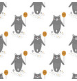 pattern with cartoon bear vector image vector image