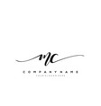mc initial letter handwriting logo hand drawn vector image