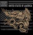snake and eagle flag usa america logo design vector image