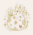 cartoon magic fairy rabbit or bunny easter vector image vector image