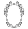baroque circle engraving with decorative filigree vector image vector image