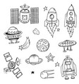doodle rocket vector image