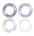 set rubber stamp for documents abstract stamps vector image