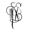 scissors and hair curl vector image