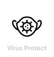virus protect mask icon editable line vector image vector image