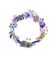 watercolor flowers wreath vector image