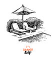 hand drawn vintage family vacation banner sketch vector image