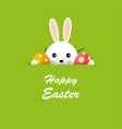 happy easter greeting card with hiding bunny vector image