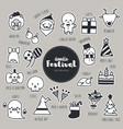 set of festival icons doodle vector image