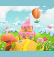 sweet candy land 3d background plasticine art vector image vector image