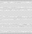 transparent torn paper stripes with shadow vector image vector image