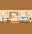 living room interior decor with seating vector image vector image