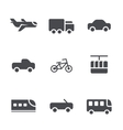 modes of transport icons set vector image