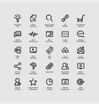 seo line icons set vector image vector image