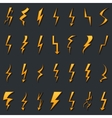 thunder lightning bolt pictograph icons set design vector image
