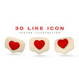 3d like message notification icon cute minimal vector image vector image