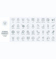 fitness sport workout in gym thin line icons set vector image