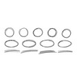 hand drawn scribble lines circles and ovals vector image