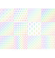 holographic metal rainbow seamless pattern set vector image