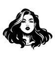 portrait a beautiful girl with long hair vector image vector image