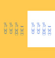 rabbit line art logo set vector image vector image