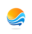 sphere round wave water sun abstract logo vector image