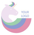 logo with a unicorn for your company pegasus icon vector image