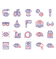 ophthalmology color linear icons set vector image vector image