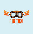 airplane logo template with goggles air taxi vector image vector image
