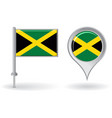 jamaican pin icon and map pointer flag vector image