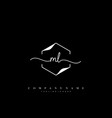 ml initial letter handwriting logo hand drawn vector image