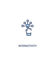 interactivity concept 2 colored icon simple line vector image
