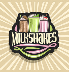 Milkshake set Royalty Free Vector Image - VectorStock