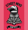 pigeon vintage emblem dove head vector image