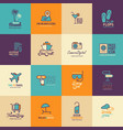 travel and tourism line icons set flat design vector image vector image