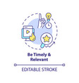 be timely and relevant concept icon vector image vector image