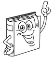 outlined book cartoon vector image vector image
