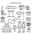world of china line icons set vector image