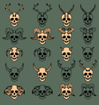 10 evil skull collection vector image