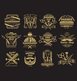 old barbershop emblems and labels vector image