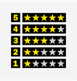 rating star icon set vector image vector image