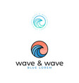 wave logo set ocean or sea on white vector image