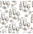 beer poured in glass alcoholic beverage vector image
