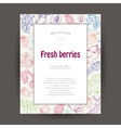 card with berries garden in sketch style vector image